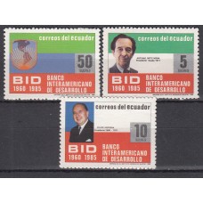 Ecuador Correo 1986 Yvert 1111/13 ** Mnh Personaje