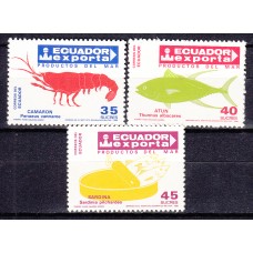 Ecuador Correo 1986 Yvert 1117/19 ** Mnh Productos de la Mar - Fauna