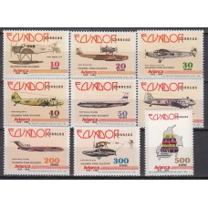 Ecuador Correo 1988 Yvert 1145/53 ** Mnh Aviones