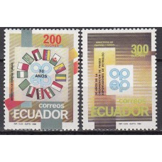 Ecuador Correo 1990 Yvert 1212/13 ** Mnh Banderas