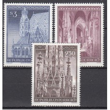 Austria Correo 1977 Yvert 1373/75 ** Mnh Catedral de San Etienne