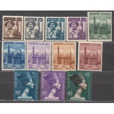 Egipto Correo 1953 Yvert 315/21+323/4+326 * Mh