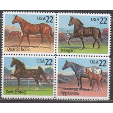 Estados Unidos Correo 1985 Yvert 1600/1603 ** Mnh Fauna - Caballos