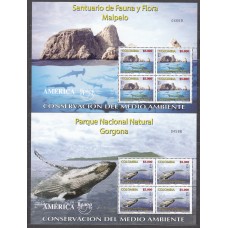 Colombia Correo 2004 Yvert 1308/9 ** Mnh Upaep - Fauna - Cetaceos