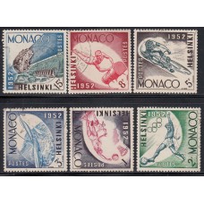 Monaco - Correo 1952 Yvert 386/91 Usados Olimpiadas de Helsinki