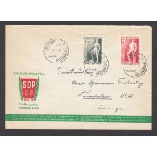 Finlandia Sobre Primer Dia FDC Yvert 352/353 - Helsinki 1949