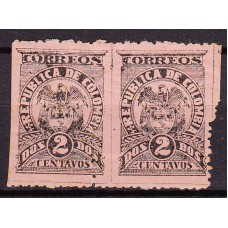 Colombia Correo 1902 Yvert 118 *  Pareja Variedad dentado