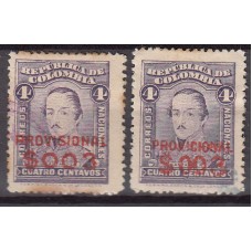 Colombia Correo 1922-4 Yvert 240+242 usado Personaje