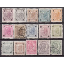 Austria Correo 1899-1902 Yvert 65/79*/usado Mh/usado 71 y 79 usados