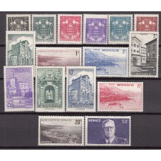 Monaco Correo 1943 Yvert 249/264 * Mh