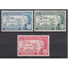 Barbados - Correo 1958 Yvert 226/8 * Mh