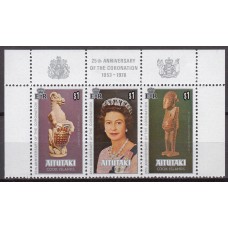 Aitutaki Correo Yvert 227/29 ** Mnh 25 Aniversario Coronación Isabel II