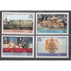 Anguilla Correo Yvert 282/85 ** Mnh Isabel II