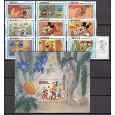 Mongolia Correo 1983 Yvert 1327/34A+H,104 ** Mnh Walt Disney