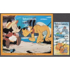 Turk y Caicos Correo Yvert 517/18+H,29 ** Mnh Walt Disney