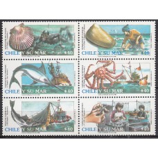 Chile - Correo 1990 Yvert 972/7 ** Mnh  Fauna, barcos