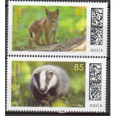 Alemania Federal Correo 2022 Yvert 3464/65 ** Mnh Jovenes Animales Salvajes - Fauna