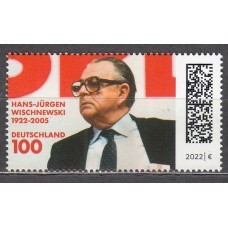 Alemania Federal Correo 2022 Yvert 3477 ** Mnh Hans-Jürgen Wischnewski