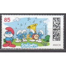 Alemania Federal Correo 2022 Yvert 3498 ** Mnh Heroes de la Infancia Los Pitufos