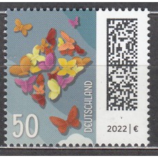 Alemania Federal Correo 2022 Yvert 3494 ** Mnh Definitivo Carta de Mariposas