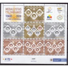 Colombia Correo 2021 Yvert 2391/97 ** Mnh Medallistas de Tokyo - Deportes