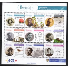 Colombia Correo 2022 Yvert 2528/2536 ** Mnh Personajes