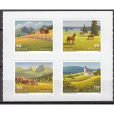 Suiza Correo 2022 Yvert 2723/26 ** Mnh Parques Suizos Adhesivos