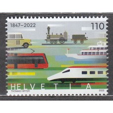 Suiza Correo 2022 Yvert 2737 ** Mnh Transporte Publico - Tren - Barco