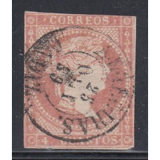 Matasellos y marcas de 4 cuartos Fechador 1856 Edifil 48 Algeciras (Cadiz) Tipo II