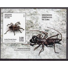 Cuba 2021 Hojas Yvert 369 ** Mnh Aracnidos de Cuba - arañas - Fauna