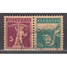 Suiza Correo 1924 Yvert 198b usado Tete-beche