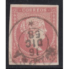 Matasellos y marcas de 4 cuartos Fechador 1856 Edifil 48 Tolosa (Guipuzcoa)