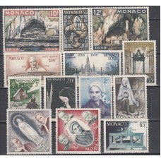 Monaco - Correo 1958 Yvert 492/502+A.69/70 * Mh  Apariiones de Lourdes