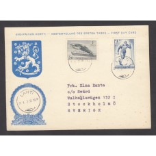 Finlandia Tarjetas Maximas Yvert 469/70 - Matasello Lahti 1958