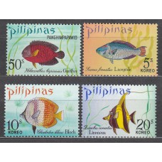 Filipinas Correo 1972 Yvert 864/66 + A,78 ** Mnh Fauna - Peces