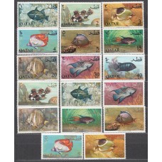 Qatar Correo Yvert 69/85 ** Mnh Fauna - Peces