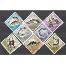 Mongolia Correo 1965 Yvert 350/57 ** Mnh Fauna - Peces