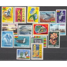 Ghana Correo 1967 Yvert 278/292 ** Mnh Fauna - Aves - Flores