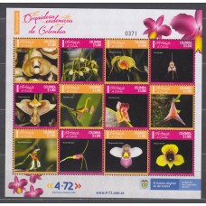 Colombia Correo 2022 Yvert 2548/2559 ** Mnh Flores - Orquideas