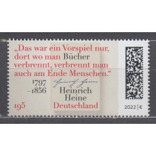 Alemania Federal Correo 2022 Yvert 3511 ** Mnh Heinrich Heine