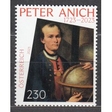 Austria Correo 2023 Yvert 3581 ** Mnh Peter Anich 300 Aniversario