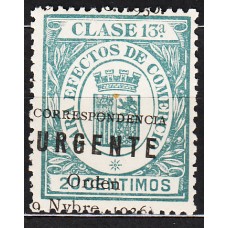 Locales Patrióticos Burgos 1936 Edifil 50 ** Mnh Sobrecarga desplazada