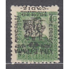 Locales Patrióticos Cádiz 1936 Edifil 4hi ** Mnh Sobrecarga Invertida