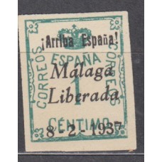 Locales Patrióticos Málaga 1937 Edifil 1 * Mh Variedad 7 de 1937 mas corto