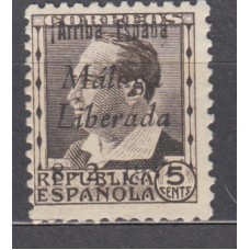 Locales Patrióticos Málaga 1937 Edifil 9hcc * Mh Sobrecarga Negra