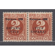 Locales Patrióticos Pamplona 1936 Edifil 2he * Mh Pareja 1 sello ESPAÑA/VIVA Lineas cambiadas