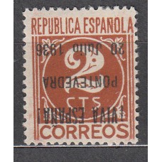 Locales Patrióticos Pontevedra 1936 Edifil 5hi * Mh Sobrecarga Invertida