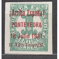 Locales Patrióticos Pontevedra 1937 Edifil 20hcc * Mh sobrecarga Roja