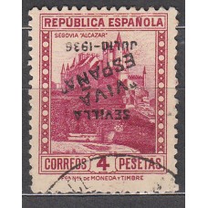 Locales Patrióticos Sevilla 1936 Edifil 15hi usado Sobrecarga Invertida