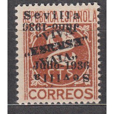 Locales Patrióticos Sevilla 1936 Edifil 19hhi ** Doble Sobrecarga una Invertida